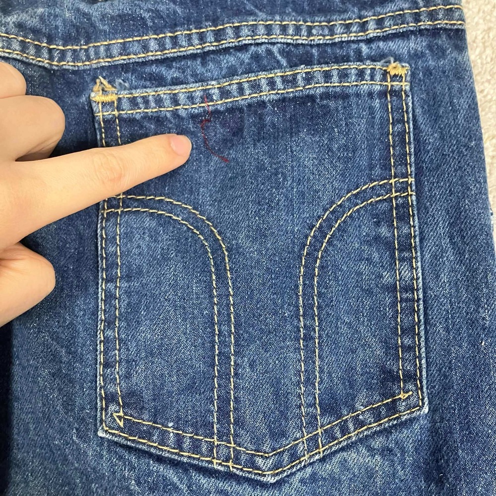 Vintage 70s Blue Denim Jeans Mens Made in USA Scovill Zip Retro Fits 30x31 - Picture 8 of 14
